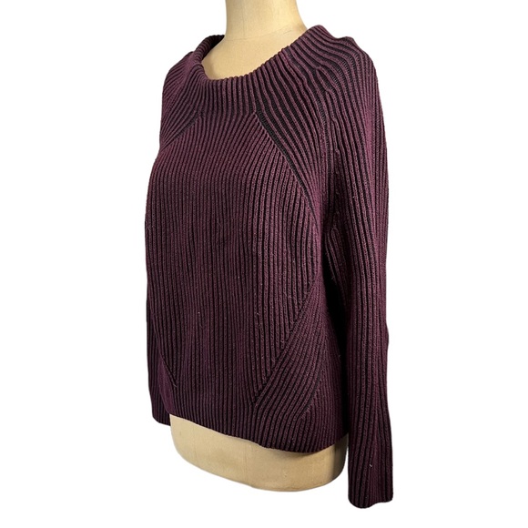 ATHLETA Purple Black Striped Sweater Large